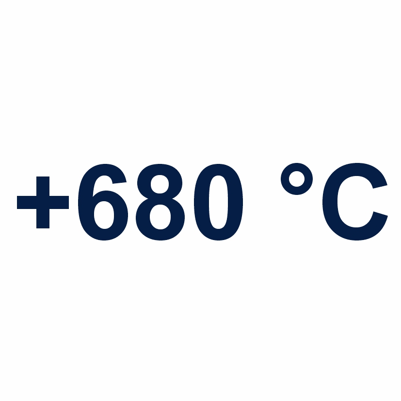 Высокая температуростойкость (до +680&deg;С)